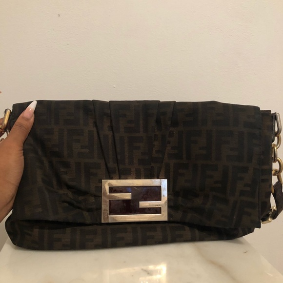 Fendi Handbags - Fendi Zucca Large Flap Shoulder Bag Authentic‼️